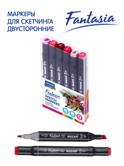 Отзыв на Набор маркеров для скетчинга FANTASIA, 6цв., (розовые цвета)