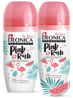 Отзыв на Детский дезодорант шариковый от 8 лет Pink Rush для подростков без спирта и парабенов 2 шт по 50 мл